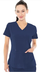 Med Couture Energy Women’s Racerback V-Neck Shirttail Scrub Top - Picture 1 of 11