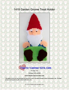Garden Gnome Treat Holder-Plastic Canvas Pattern or Kit - Picture 1 of 1
