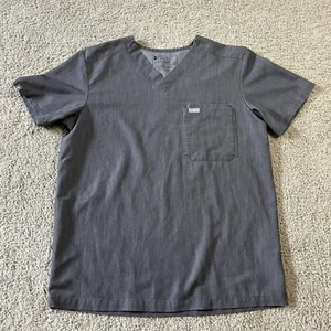 FIGS Scrub Top Damen Größe S Technical Collection grau meliert Doppeltasche - Bild 1 von 6