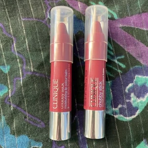 Lot of 2 CLINIQUE Chubby Stick #07 Super Strawberry Travel Size .04oz/1.2g Each. - Picture 1 of 3