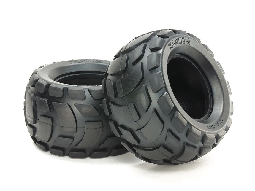 Tamiya 54866 WR-02CB/GF-01CB Round Block Rear Bubble Tires(Soft,2pcs) RC Buggy - Image 1 of 1