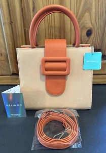 Bolso de Mano Merimies Nuevo con Etiquetas Melocotón y Naranja Mediano Bolso Correa para el Hombro Certificado de Autenticidad - Imagen 1 de 24