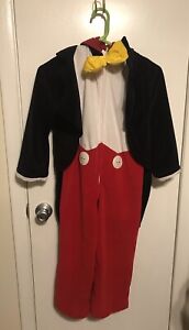 Disney Direct Mickey Mouse Costume Kids Size Small Red White Black Preowned