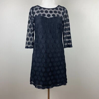 Vestido Betsey Johnson 4 Negro Lunares Encaje Mini Línea A Sweetheart Whimsigoth Foto 1 de 4