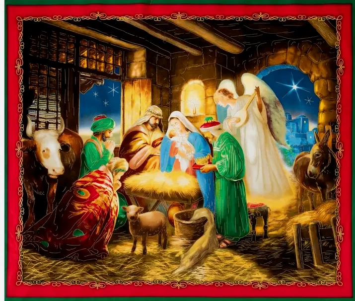 Tela Belén Navidad 36" X44" Panel Bebé Jesús María Algodón Religioso por VIP Foto 1 de 1