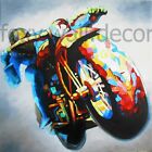 vintage motor bike retro cafe racer art print painting  Canvas 100cm x 100cm 