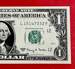 1963A $1 DOLLAR BILL ( SAN FRANCISCO L ) UNCIRCULATED - Picture 1 of 3