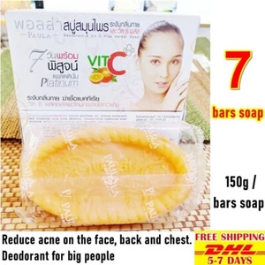 Paula Polla Platinum Natural Herbal Soap Bar Vit C Plus Refresh Aroma 150g x 7 - Picture 1 of 8