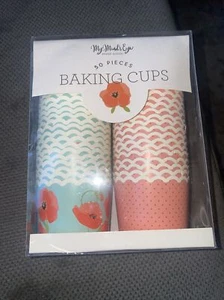 My Minds Eye 50 Piece Baking Snack Cups floral design Spring Summer Party 5 oz - Picture 1 of 4