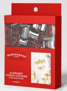 New 26 Piece Alphabet Cookie Cutters Set Silver Wondershop Mini Letters - Picture 1 of 3