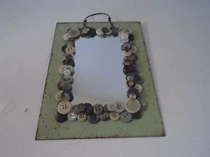 Button Metal Mirror Hanging 6 x 8 Green  - Foto 1 di 2