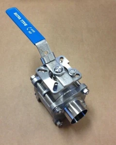 2-1/2" 3 Piece Full Port Ball Valve Weld Ends 316 Stainless Sanitary WOG1000 - Picture 1 of 4