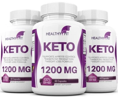 3 X KETO BHB 1200mg PURO cetona quemador de grasa pérdida de peso píldoras de dieta cetosis Foto 1 de 4