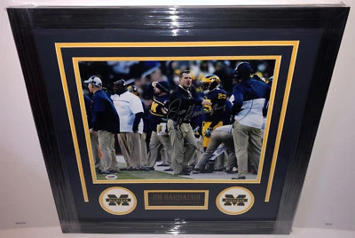 PSA/DNA Michigan Wolverines JIM HARBAUGH Signed Autographed 11x14 Football Photo - Image 1 of 4