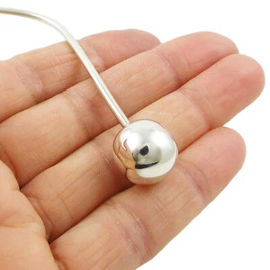 Gargantilla de plata esterlina 925 con sello distintivo bola de cuentas Torc en caja de regalo - Imagen 1 de 6