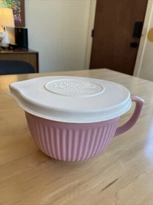Vintage Williams Sonoma Pink Ribbed Mixing Bowl 10” Spout 2qt W/lid - Picture 1 of 8