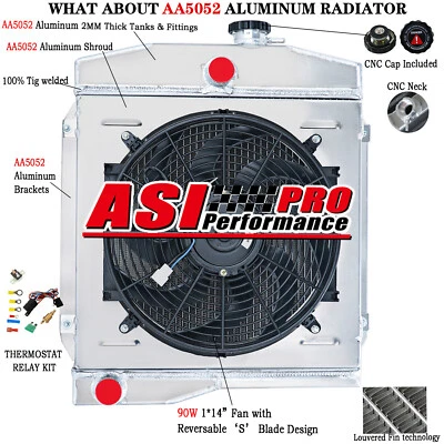 4 Row Radiator Shroud Fan for 1955 Jeep Willys / 1959-71 Jeep CJ3 CJ5 CJ6 - Imagem 1 de 4