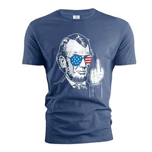 Funny Abraham Lincoln Shirt USA Patriotic Tee Shirt For Men 4th OF July Shirts - Picture 1 of 8