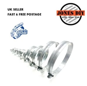 LARGE JUBILEE CLIPS 90mm - 318mm 4" to 12"  STAINLESS STEEL/MILD STEEL HOSE CLIP - Picture 1 of 6