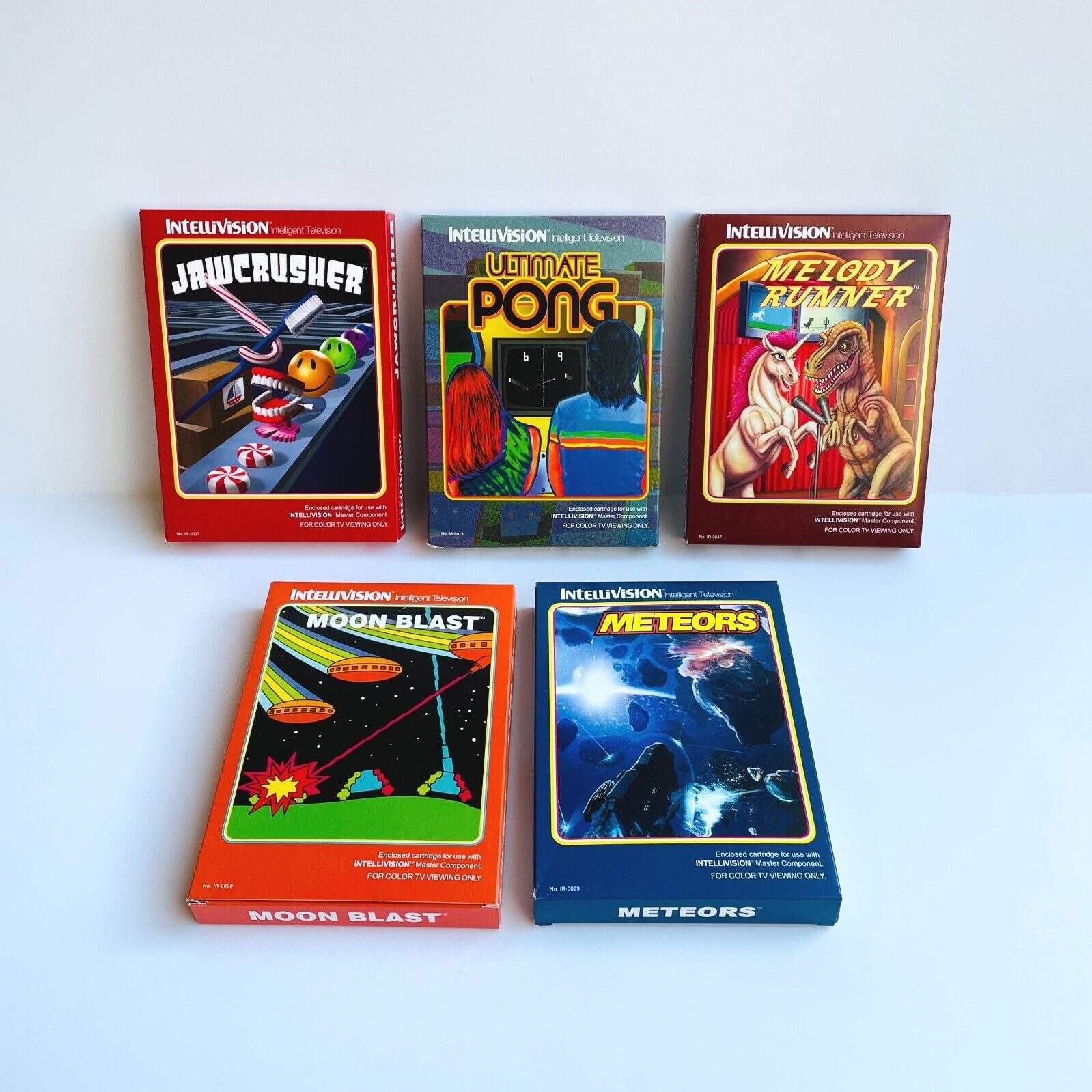 5 Empty Game Boxes For Intellivision  - Moon Blast, Meteors, Jaw Crusher & More
