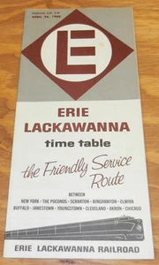 April 26, 1966 ERIE LACKAWANNA RAILROAD Time Table - Picture 1 of 1