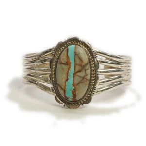 Bracciale firmato Richard Curley RCC sterling turchese vena nativi americani - Foto 1 di 2