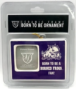 TCU Horned Frogs NCAA College Gift Born to Be Ceramic Photo Frame Ornament - Picture 1 of 1