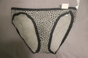 Jenni Bikini Gris con Estrellas Negras y Encaje Pantalones Medianos Ropa Interior - Imagen 1 de 2