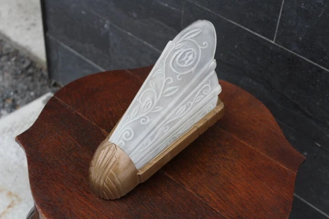 Antique Art Deco Slip Shade Frosted Glass Shade Wall Sconce Sign Theater Cover