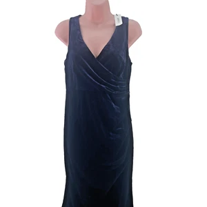 Coast Ruched Side Sleeveless Velvet Maxi Dress, Size UK 12 Petite, Navy, RRP£129 - Picture 1 of 17