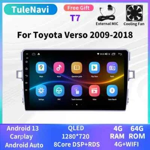 Reproductor multimedia radio coche CarPlay GPS automático Android para Toyota Verso 2009-2018 - Imagen 1 de 32