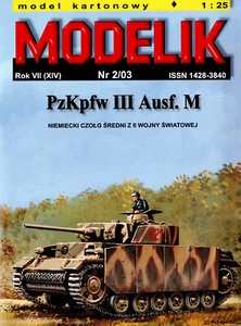 Tanque mediano alemán Panzer III Ausf M Modelik 02/03 Segunda Guerra Mundial ¡NUEVO!!! Escala 1:25 - Imagen 1 de 1