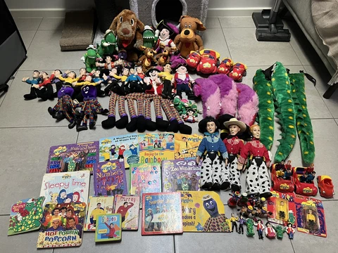 RARE Huge Lot The Wiggles Bulk Set Toys Inc Greg, Cowboys, Figurines, Playsets Cover
