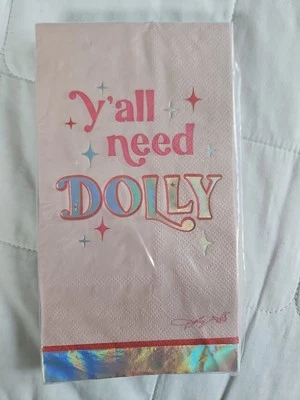 Dolly Parton Party Supply 16 Y'all Need Dolly Napkins SEALED NEW Holographic  - Image 1 of 4