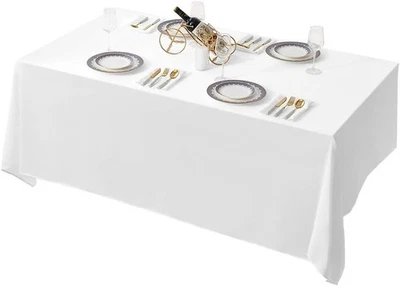 Surmente White Rectangle Tablecloth 90 x 132 x 90 (Rectangular),  - Image 1 of 4