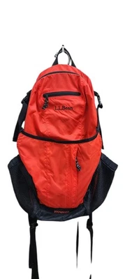L.L. Bean Stowaway Backpack Orange Lightweight Hiking Day Pack Utility  - Image 1 of 4