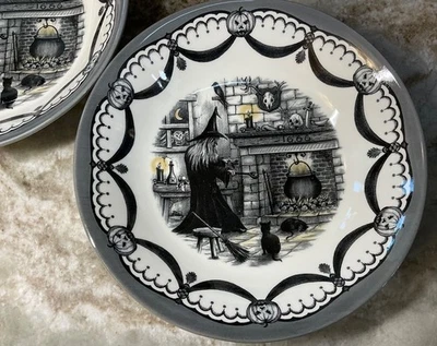 Juego de 2 cuencos grandes para pasta Halloween Witches Brew 9x2 pulgadas. Royal Stafford Nuevo Foto 1 de 4