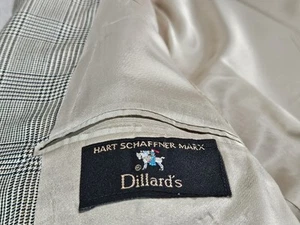 ! Hart Schaffner Marx Mens Dillards Summer Sport Coat 41L Tan & Black Check ! - Picture 1 of 12