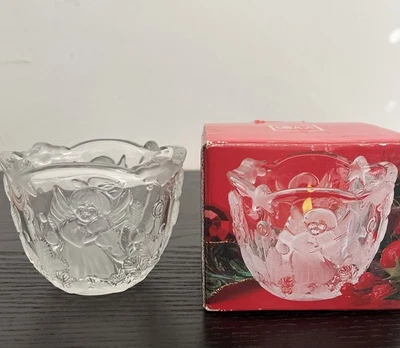 Luces navideñas de vidrio vintage Mikasa candelabro ángeles de Navidad Foto 1 de 4