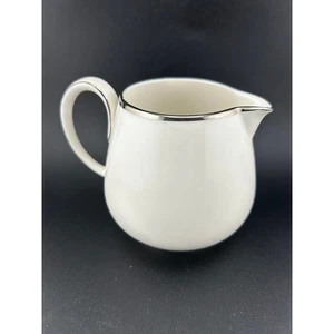 Noritake Yvonne Creamer Pitcher Ivory China Silver Trim 7522 Japan - Picture 1 of 6