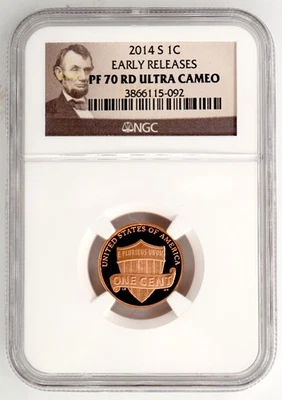 2014-S PROOF LINCOLN CENT NGC PF70RD ULTRA CAMEO 115092 - Image 1 of 2