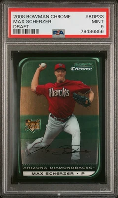 MAX SCHERZER 2008 Bowman Chrome Draft Rookie PSA 9 #BDP33 Diamondbacks - Image 1 of 2