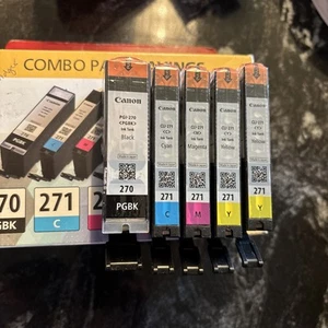 Authentic Canon 271 Ink Cartridges 4 Pack Brand New, with extra 271 Yellow - Photo 1/3