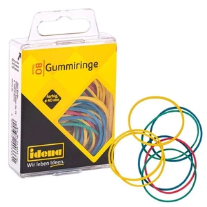 Idena Anelli in Gomma Multicolore Ø4cm 80 Pezzi Scatola Sospesa - 334033 - Foto 1 di 5