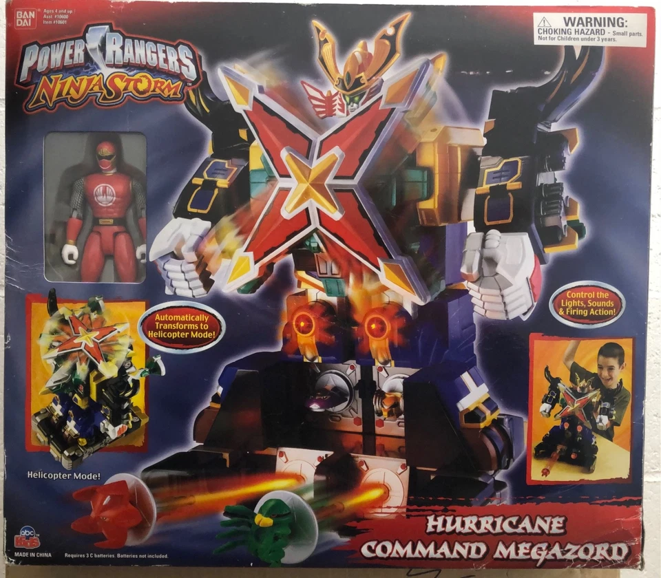 Power Rangers Ninja Storm Hurricane Command Megazord 15" Bandai 2003