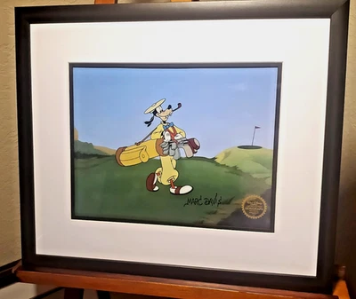 🟪 Goofy Golf Firmado a Mano Disney Sericel Cel Fondo GRATIS MARC DAVIS Foto 1 de 4