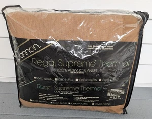 Vintage Cannon Thermal Blanket With Satin Trim King 108" X 90" - Picture 1 of 13
