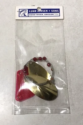 Luhr Jensen Lake Trolling Attractor FLUTED BRASS COPPER Troll w/ Rudder NEW USA - Image 1 of 4