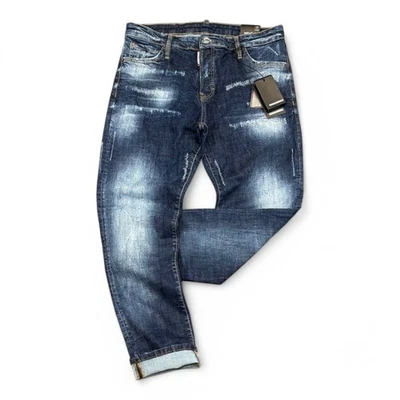 New DSQ2 Cool Guy Regular Fit Men's Stretchy Blue Ripped Washed Jeans - Image 1 of 3