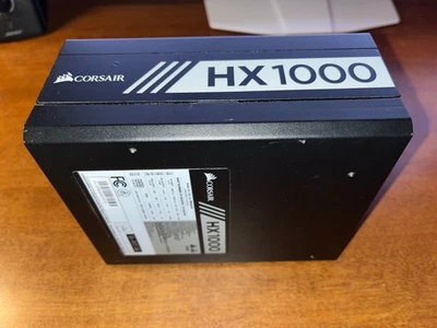 CORSAIR HX 1000 VATIOS FUENTE DE ALIMENTACIÓN MODELO NO. RPS0076 - 80 PLUS PLATINUM TOTALMENTE MODULAR Foto 1 de 4